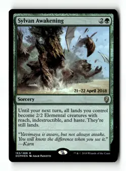 MTG Foil Sylvan Awakening - Prerelease Promos Moderately Played English - Image 1