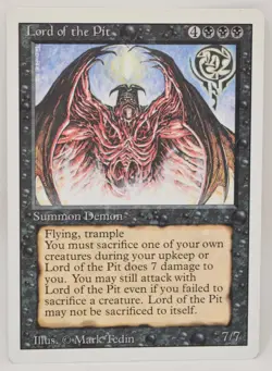 Lord Of The Pit Magic The Gathering MTG Revised Card Black NM - Image 1