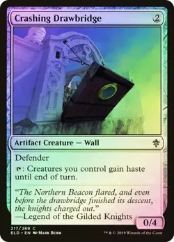 Throne of Eldraine MTG Foil Crashing Drawbridge Magic - Image 1