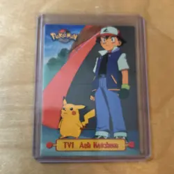 1999 Topps Pokemon TV Animation Edition Series 1 #TV1 Ash Ketchum - Image 1