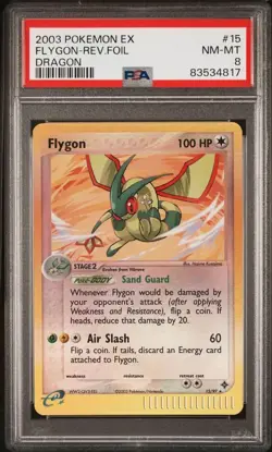 Pokemon 2003 EX Dragon Flygon Reverse Holo Rare #15 PSA 8 - Image 1