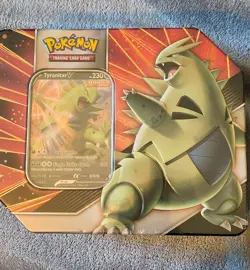 Pokemon TCG V Strikers Tin TYRANITAR V Full Plastic Seal NEW - Image 1