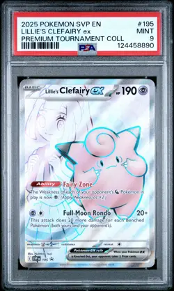 PSA 9 Lillie'S Clefairy Ex 195 Prem Tourn Coll Pokemon Svp En-Sv Promo - Image 1
