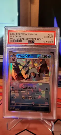 Pokemon TCG PSA 10 Glaceon 040/187 Master Ball Terastal Festival sv8a Japanese - Image 1
