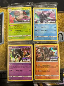 Pokemon SEALED Set of 4 Unified Minds Prerelease Promos SM202 SM203 SM204 SM205 - Image 1
