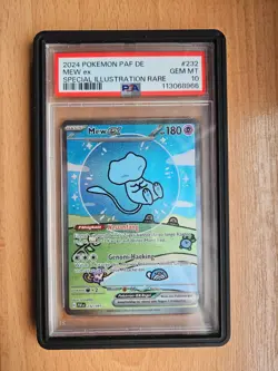 Pokemon Karte Mew ex PSA 10 PAF 232/091 Deutsch Gem Mint Paldeas Schicksale SIR - Image 1