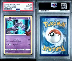 2022 POKEMON SWORD & SHIELD BRILLIANT STARS #056 MEWTWO PSA 10 GEM MINT - Image 1