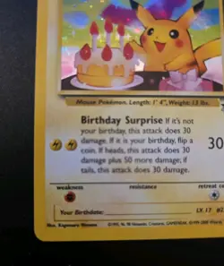 Pokemon WOTC Birthday Pikachu Black Star Promo 24 Holo Near Mint - Image 4