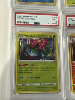 4-2022 Pokemon GO Charizard , Blastoise, Venusaur, Bulbasaur Holo PSA 9 MINT - Image 2