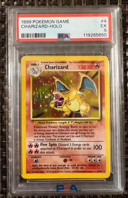 1999 Pokemon Base Set Charizard 4/102 Holo Rare PSA 5 - Image 1