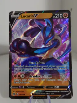 Pokemon TCG Lucario V 27/73 Champions Path Holo - Image 1