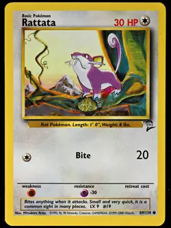 Pokemon TCG - Base Set 2 - Rattata - 89/130 - Common - Regular LP/NM - Image 1