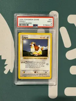 1999 Pokemon TCG Base Set Shadowless Pidgey #57/102 PSA 9 MINT - Image 1