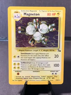 Pokemon TCG Magneton Rare Holo Fossil Set Unlimited #11/62 VTG WOTC - Image 1