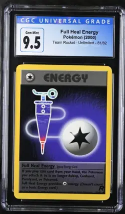 Pokemon Tcg Full Heal Energy 81/82 Team Rocket Regular CGC 9.5 Blue Label - Image 1
