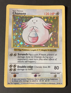 Chansey 003/102 Base Set - Shadowless Holo Rare 1999 Vintage Wotc Pokemon Card - Image 1