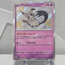 Pokemon TCG Mimikyu Scarlet & Violet Paldean Fates Holo Shiny Rare Card 160/091 - Image 1