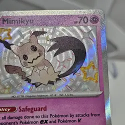 Pokemon TCG Mimikyu Scarlet & Violet Paldean Fates Holo Shiny Rare Card 160/091 - Image 3