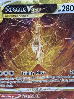 Arceus VSTAR GG70/GG70 Crown Zenith Secret Rare Gold Pokemon TCG Card Damaged - Image 2