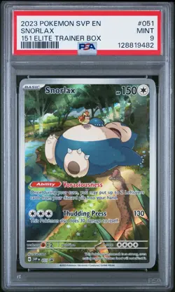 Pokemon Scarlet & Violet 151 Snorlax ETB Promo Card 51 PSA 9 Mint - Image 3