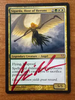 Magic MTG Sigarda, Host of Herons Avacyn Restored Signed Chris Rahn! LP - Image 1
