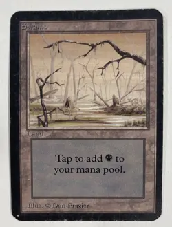 Swamp (B) Alpha MP Moderate Play MTG Magic The Gathering 1.5 - Image 1