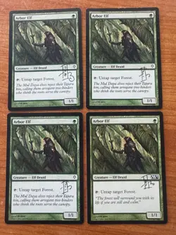 Magic MTG Arbor Elf x4 Signed RK Post! LP/MP Worldwake M13 - Image 1