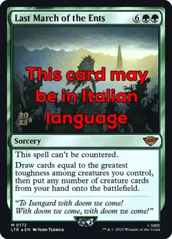 MTG LAST MARCH OF THE ENTS FOIL EXC - ULTIMA MARCIA DEGLI ENT 172 - LTR PRE - Image 1
