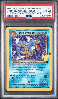 2021 Pokemon Celebrations DARK GYARADOS Holo PSA 10 8/82 - Image 1