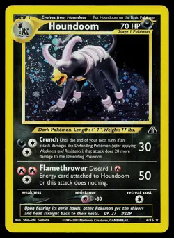 Pokemon Neo Discovery 4/75 Houndoom Holo SWIRL - Image 1