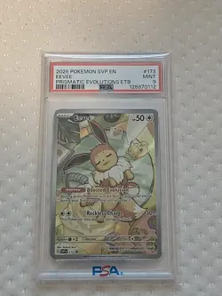 2025 POKEMON SVP EN-SV BLACK STAR PROMO #173 EEVEE PSA 9 - Image 1