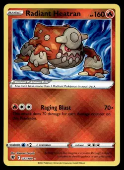 Pokemon TCG 2022 Astral Radiance #027/189 Radiant Heatran NM - Image 1