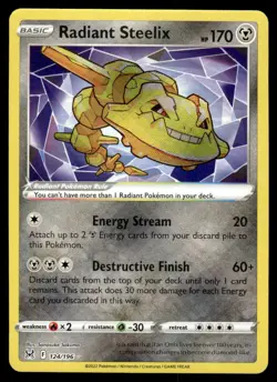 Pokemon TCG SWSH11: Lost Origin #124/196 Radiant Steelix NM - Image 1