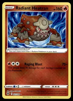 Pokemon TCG SWSH10: Astral Radiance #027/189 Radiant Heatran NM - Image 1
