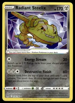 Pokemon TCG SWSH11: Lost Origin #124/196 Radiant Steelix NM - Image 1