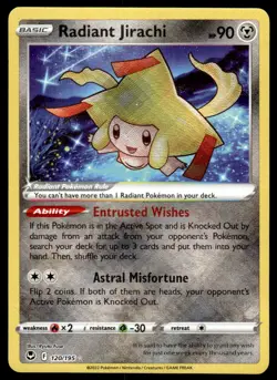 Pokemon TCG SWSH12: Silver Tempest #120/195 Radiant Jirachi NM - Image 1