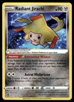 Pokemon TCG SWSH12: Silver Tempest #120/195 Radiant Jirachi NM - Image 1