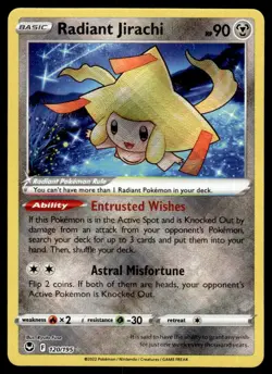 Pokemon TCG SWSH12: Silver Tempest #120/195 Radiant Jirachi NM - Image 1