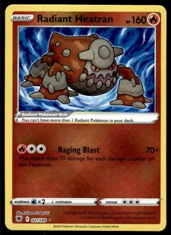Pokemon TCG SWSH10: Astral Radiance #027/189 Radiant Heatran NM - Image 1