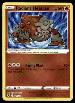 Pokemon TCG SWSH10: Astral Radiance #027/189 Radiant Heatran NM - Image 1