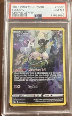 2023 Pokemon SWSH Crown Zenith Full Art FA/MEW GG10/GG70 PSA 10 - Image 1