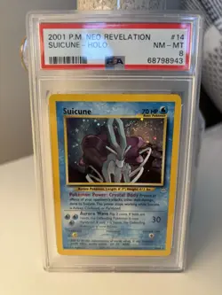 PSA 8 2001 Pokemon Suicune 14/64 *Swirl* Neo Revelation Holo NM/Mint ?? ?? - Image 1