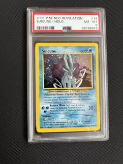 PSA 8 2001 Pokemon Suicune 14/64 *Swirl* Neo Revelation Holo NM/Mint ?? ?? - Image 2