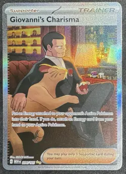 Pokemon TCG Giovanni's Charisma 204/165 S&V 151 Special Illustration Rare - Image 1