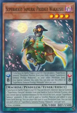Yugioh! Superheavy Samurai Prodigy Wakaushi - CYAC-EN006 - Super Rare - 1st Edit - Image 1