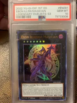 2022 Yugioh LDS3-EN091 Ebon Illusion Magician Ultra Rare 1st PSA 10 Gem Mint - Image 1