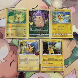 Pokemon TCG | Pikachu X5 Card Bundle | Black Star Promo, Hidden Fates & More - Image 1
