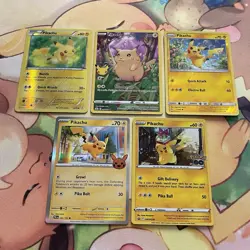 Pokemon TCG | Pikachu X5 Card Bundle | Black Star Promo, Hidden Fates & More - Image 2