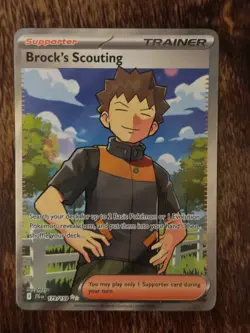Brock's Scouting 179/159 Sv09: Journey Together Holo Pokemon Card Ultra Rare - Image 1