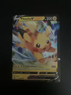 Pokemon TCG Pikachu V SWSH285 Black Star Promo Card Crown Zenith Near Mint - Image 1